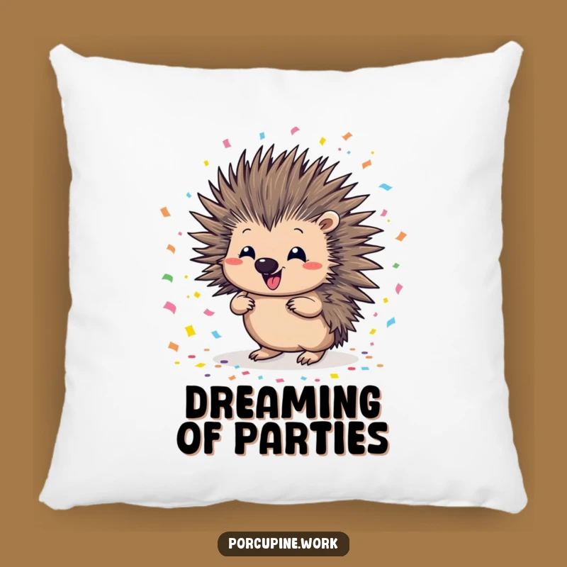 Funny Porcupine Confetti Pillow: Cuddle Up with This Hilarious Celebration Buddy!
