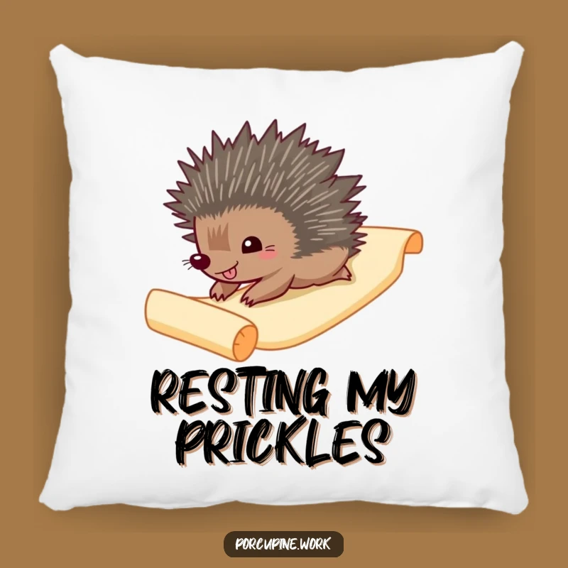 Funny Porcupine Paper Slide Pillow: Cozy & Hilarious Scroll Accent