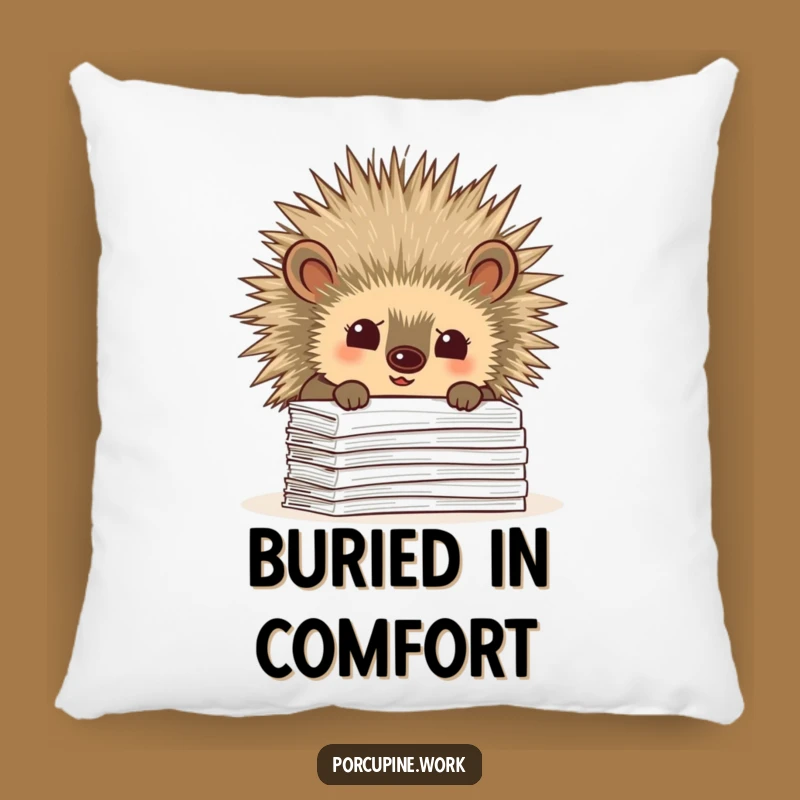 Funny Porcupine Paperwork Pillow - Cozy Hilarious Accent for Curious Minds