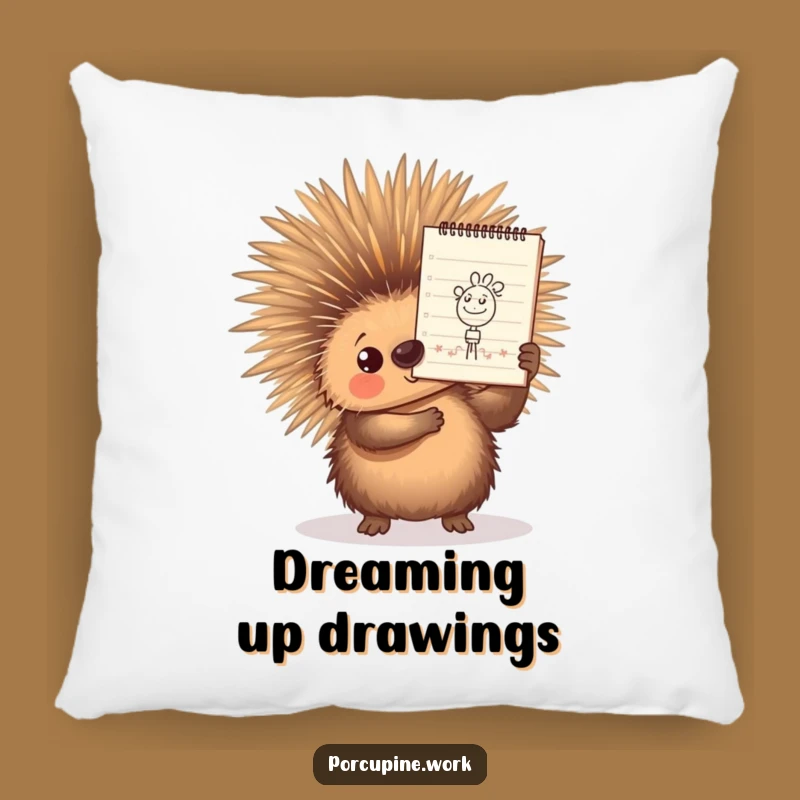 Funny Porcupine Pillow: Cozy Doodle Artist, Hilarious Creative Comfort Gift