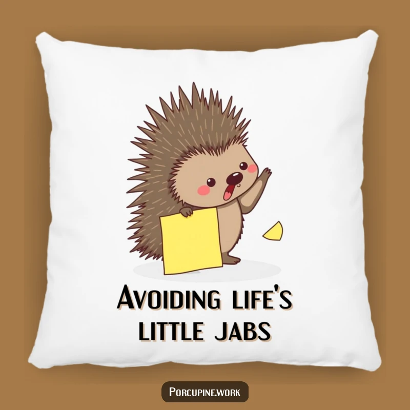 Funny Porcupine Sticky Note Pillow: Cozy Comfort Against Office Perils