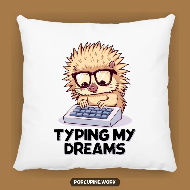 Funny Porcupine Typist Pillow: Comfy Co-Author, A Hilarious Gift!