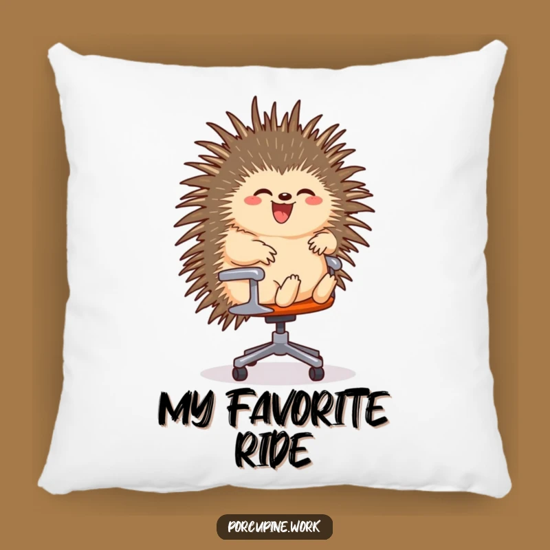 Funny Porcupine Office Chair Pillow - Cozy Hilarious Accent for Fun Lovers