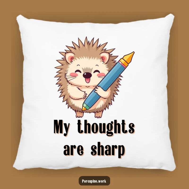 Funny Porcupine Accent Pillow - Hilarious Comfort for Writers and Lovers