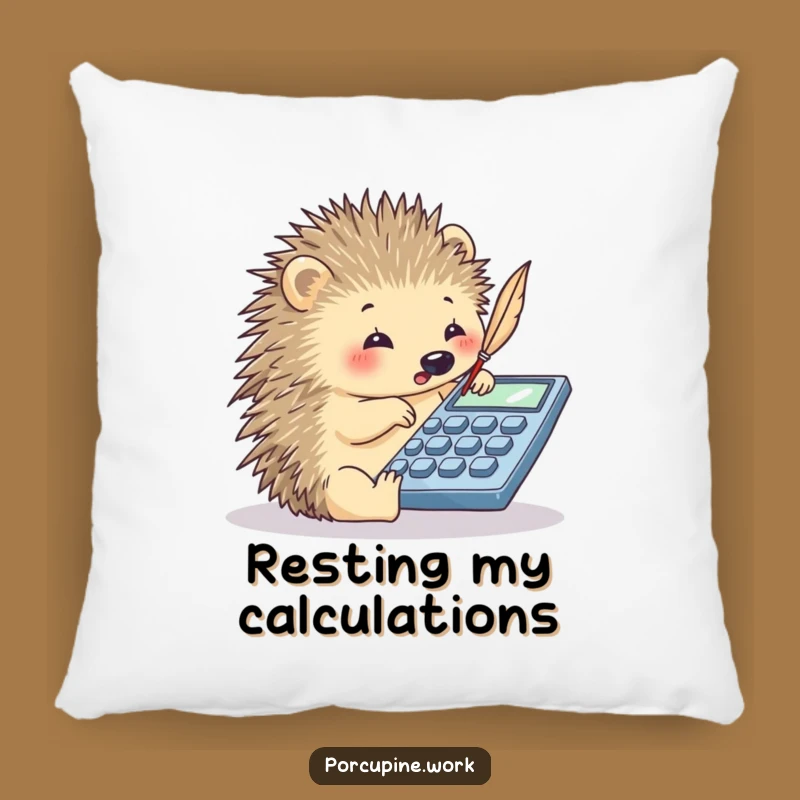 Funny Porcupine Calculator Pillow - Cozy Comfort for Math Whizzes!