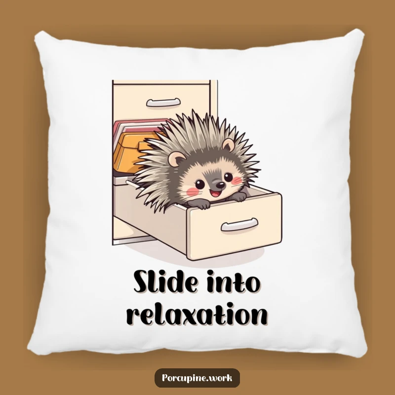 Funny Porcupine Delight Pillow - Hilarious Office Accent for Cozy, Joyful Living Spaces