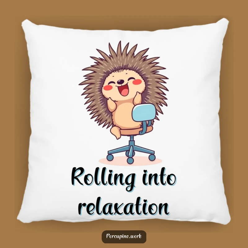 Soft Funny Porcupine Office Chair Pillow: Comfy Support with a Laugh