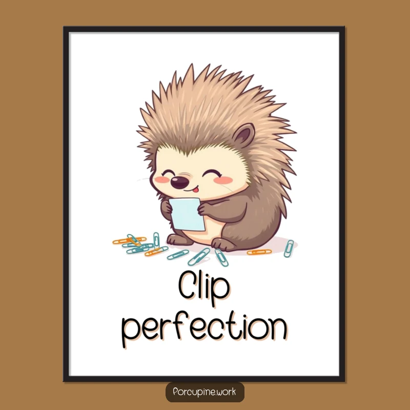 Funny Porcupine Organizer Digital Art Print: Instant Order and Humor for Your Walls!