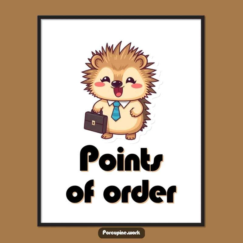 Funny Business Porcupine Digital Art: Instant Humor for Your Walls