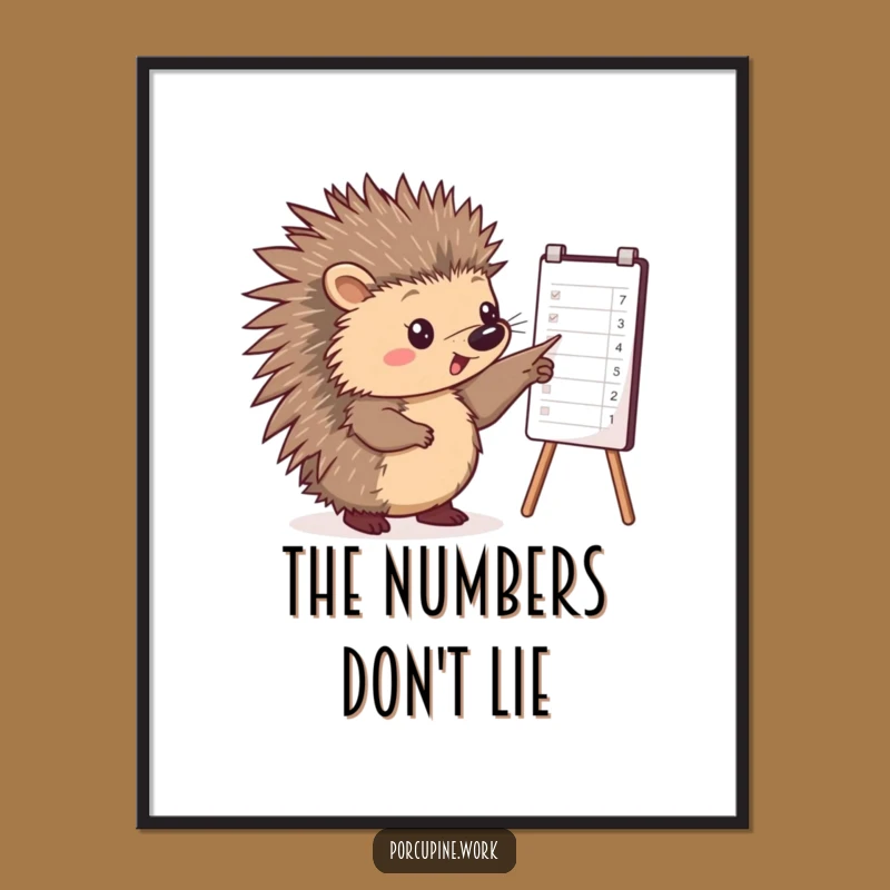 Funny Porcupine Chart Digital Art: Instant Hilarious Business Decor Download