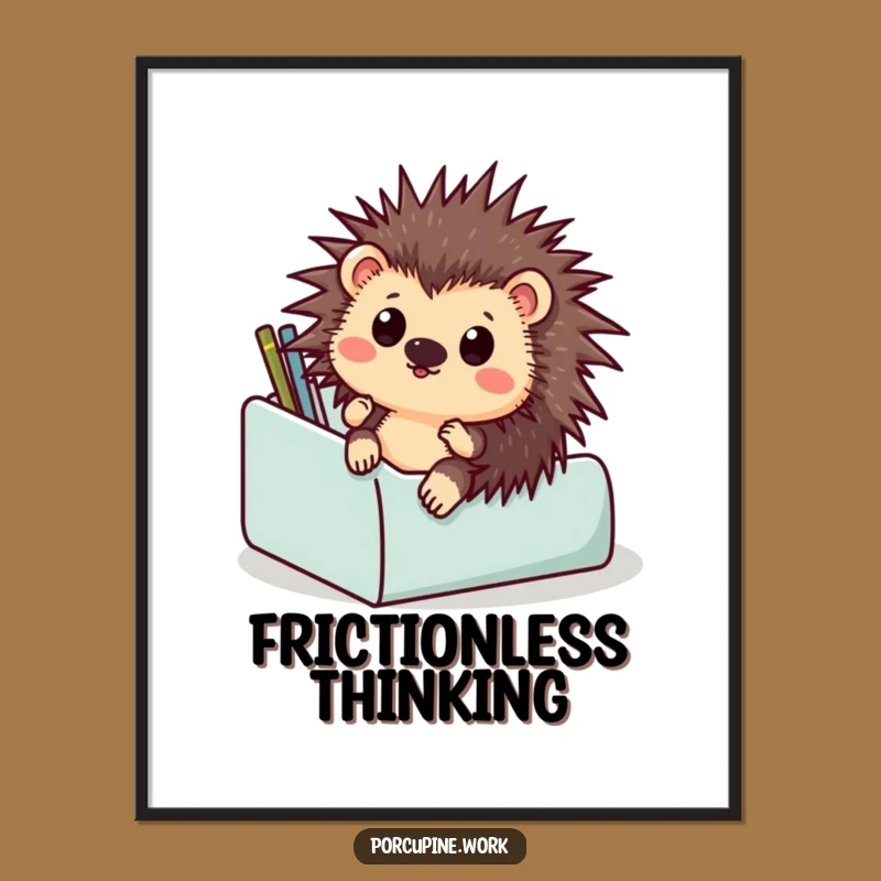 Funny Porcupine Desk Slide Digital Art: Instant Hilarious Office Decor Download