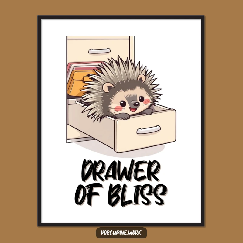 Funny Porcupine Digital Print - Hilarious Office Delight for Instant Joyful Wall Art