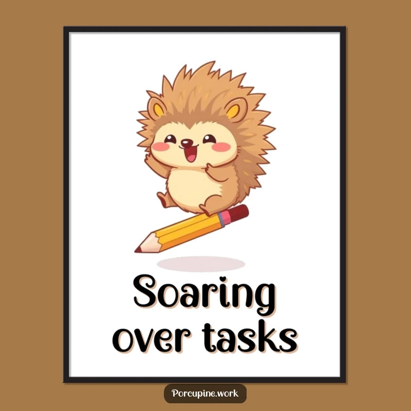 Funny Porcupine Leap Digital Art - Instant Energy, Perfect Funny Gift!