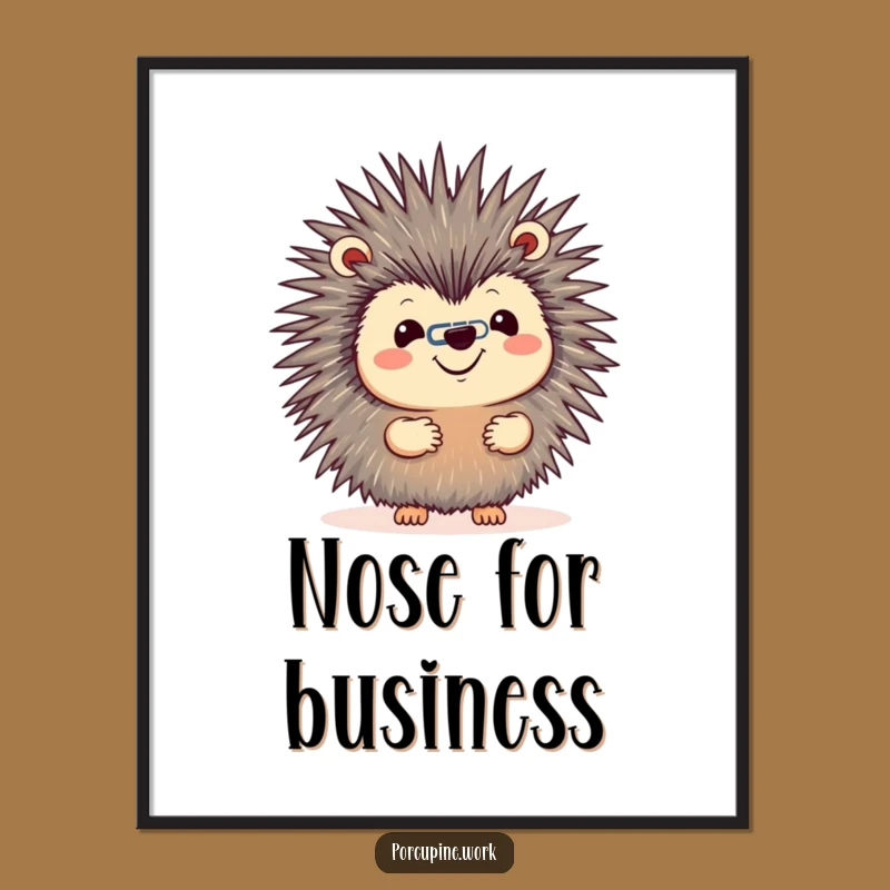 Funny Porcupine Paperclip Digital Print - Hilarious Instant Art of Skill