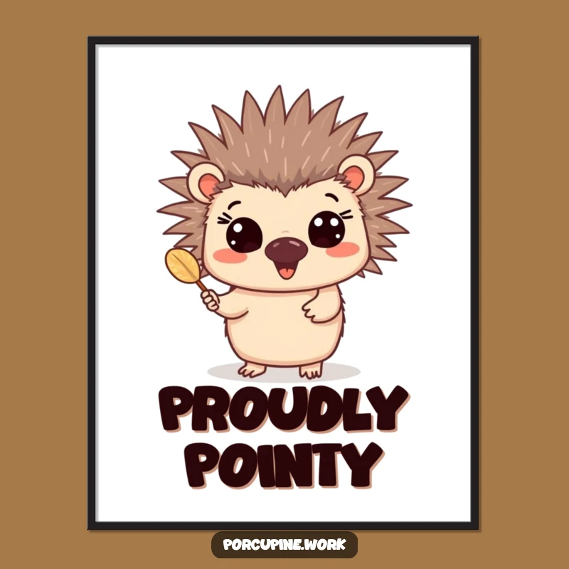 Funny Quill Porcupine Digital Art: Instant Joy for Your Walls