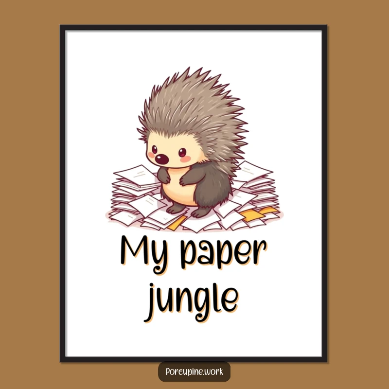 Funny Porcupine Digital Art Print: Hilarious Office Decor That Sparks Joy - Instant Gift!