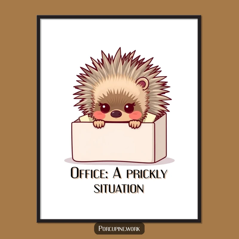 Funny Porcupine Inbox Digital Art - Hilarious Office Decor for Instant Laughs!
