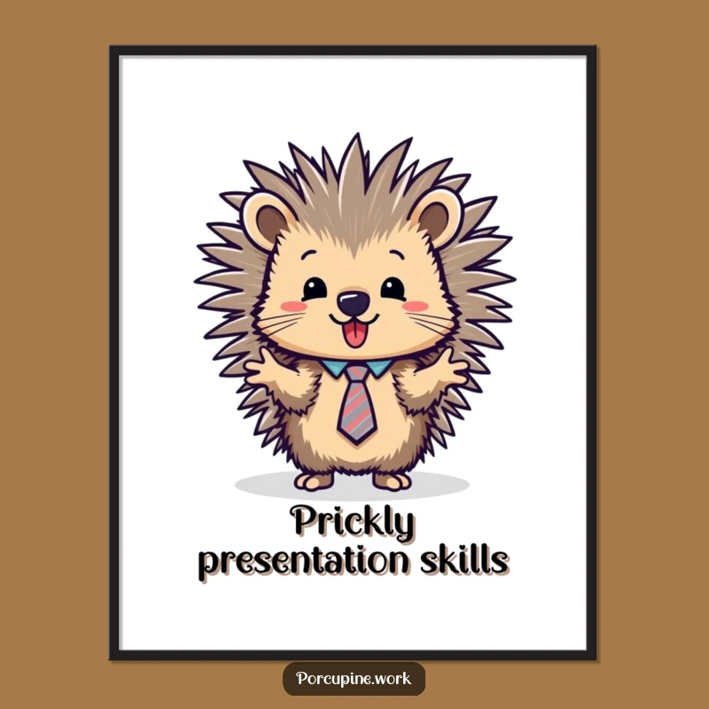 Funny Presentation Porcupine Digital Art: Instant Hilarious Decor for Your Space