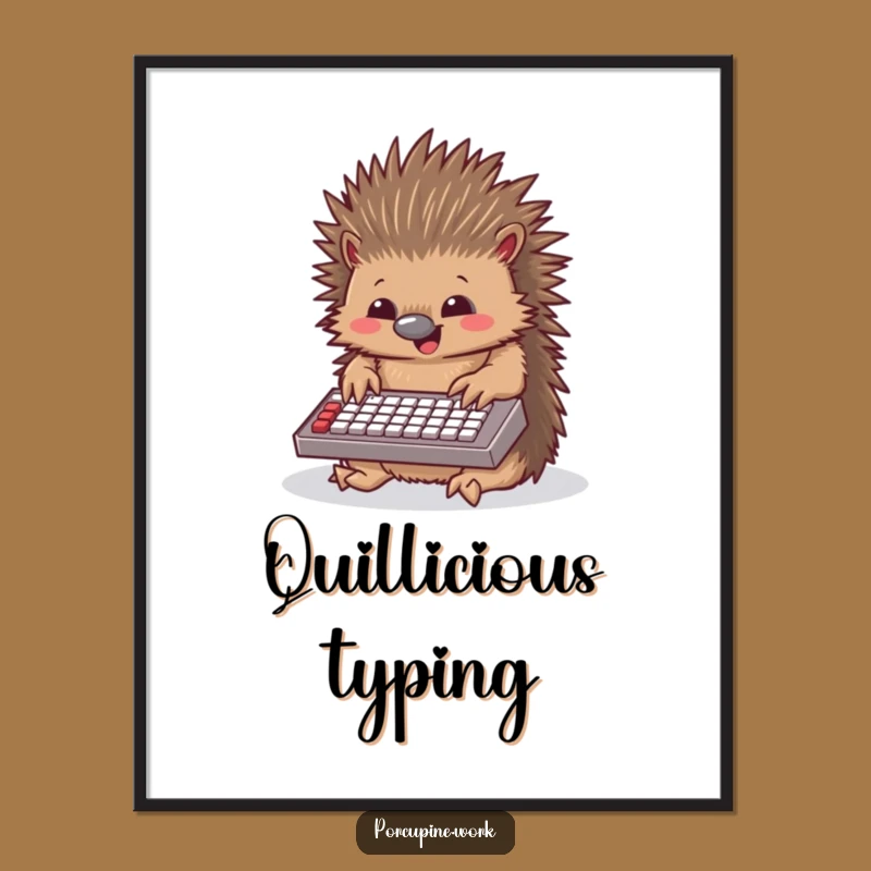 Funny Porcupine Digital Art Print: Instant Humor for Your Walls!