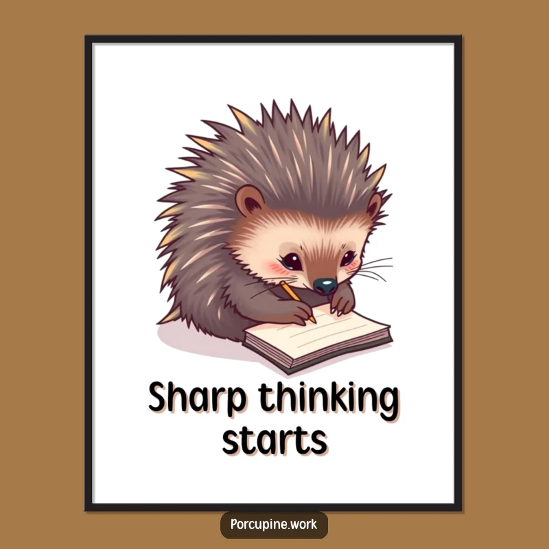 Funny Porcupine Notes Digital Art - Instant Organization, Perfect Funny Gift!