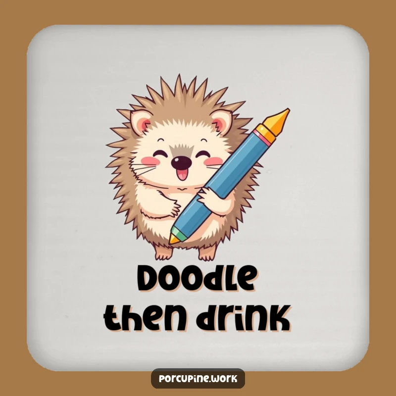 Funny Porcupine Coaster Set - Hilarious Protection for Your Surfaces