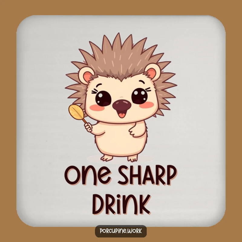 Funny Happy Porcupine Coaster: Protect Surfaces with Cheer