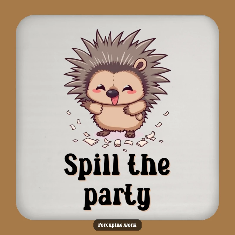 Funny Mischief Porcupine Coaster: Protect Surfaces Playfully