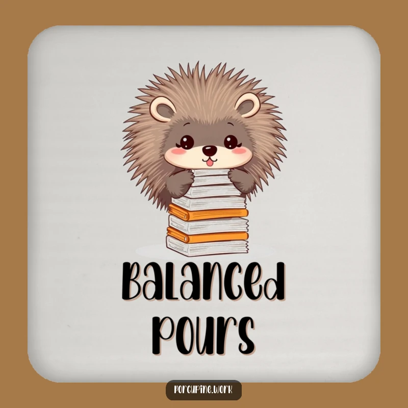 Funny Paper Balancer Porcupine Coaster: Protect Surfaces with Precision, Funny Gift!