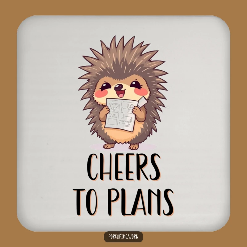 Funny Porcupine Coaster - Protect Surfaces with Hilarious Design Vibes!