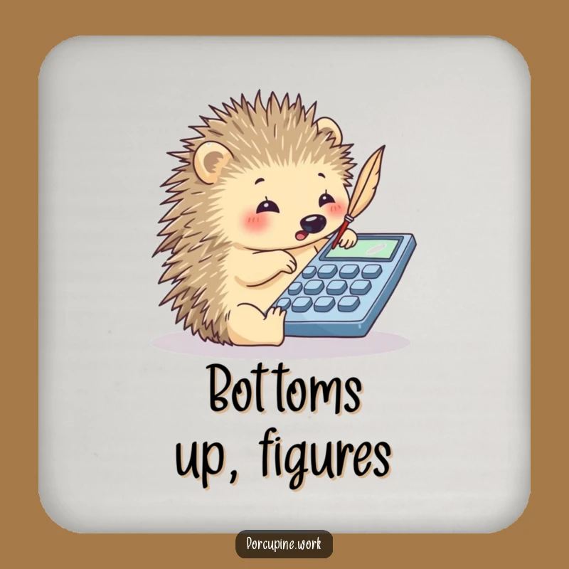 Funny Porcupine Coaster - Protect Surfaces with Hilarious Math Vibes!