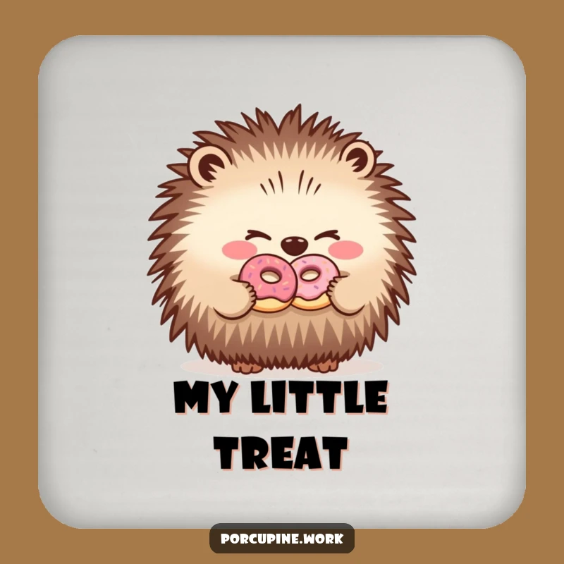 Funny Porcupine Donut Coaster: Protect Surfaces with Office Humor