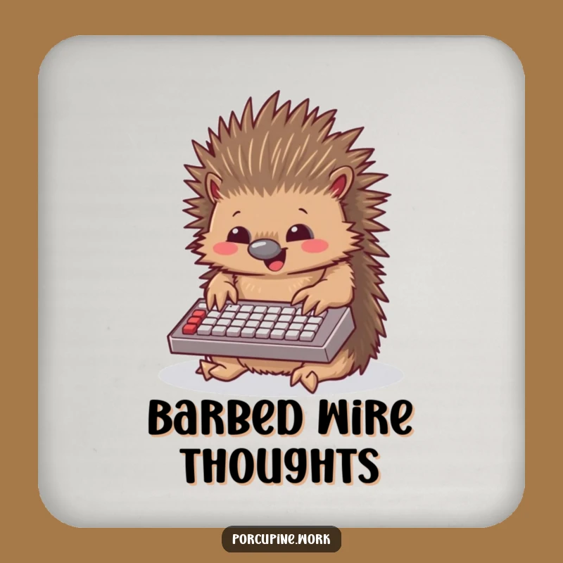 Funny Porcupine Drink Coaster: Protect Surfaces with This Hilarious Typing Art!