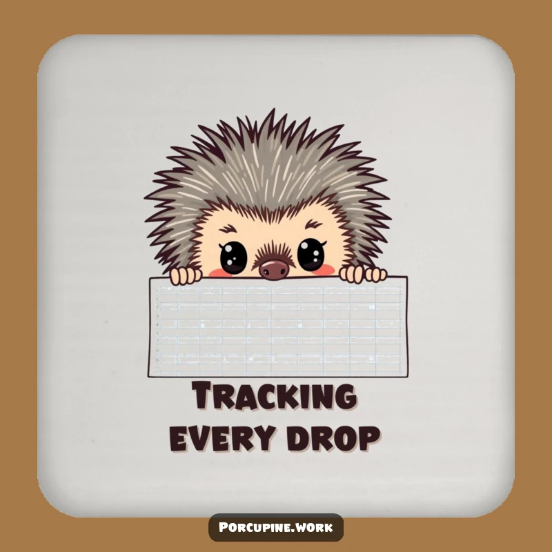 Funny Porcupine Drink Coaster: Spreadsheet Analyst's Table Saver, Hilarious Housewarming Gift
