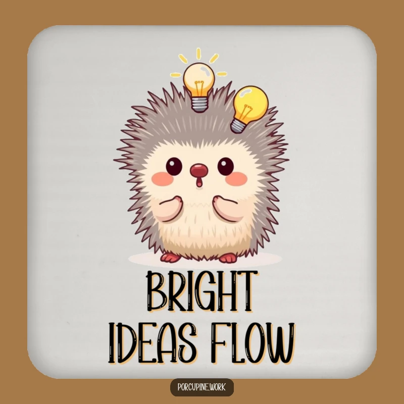 Funny Porcupine Idea Coaster: Lightbulb Moment for Drinks, Chic Funny Gift