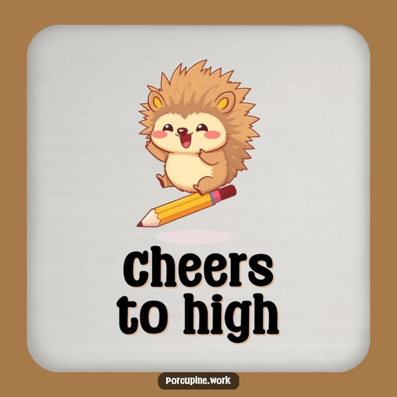 Funny Porcupine Leap Coaster - Protect Surface, Quirky Funny Gift!