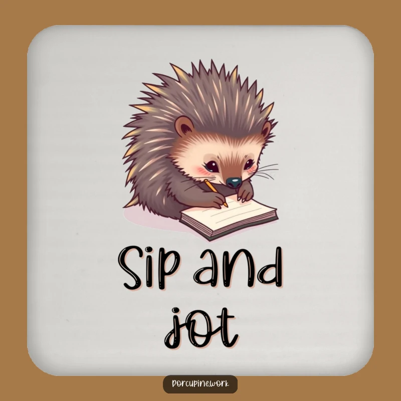 Funny Porcupine Notes Coaster - Protect Surface, Quirky Funny Gift!