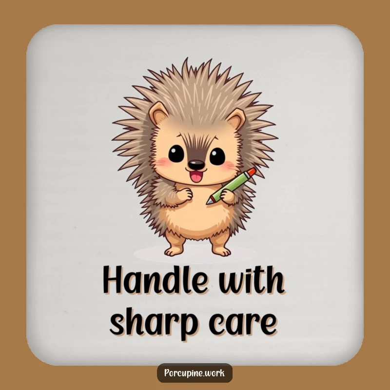 Funny Porcupine Shimmy Coaster: Protect Surfaces with Hilarious Art