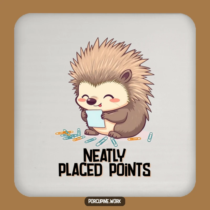 Funny Porcupine Organizer Drink Coaster: Protect Surfaces with This Hilarious Tidy Art!