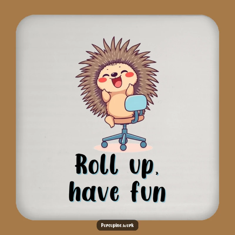 Funny Porcupine Office Chair Coaster: Protect Surfaces with Playful Charm