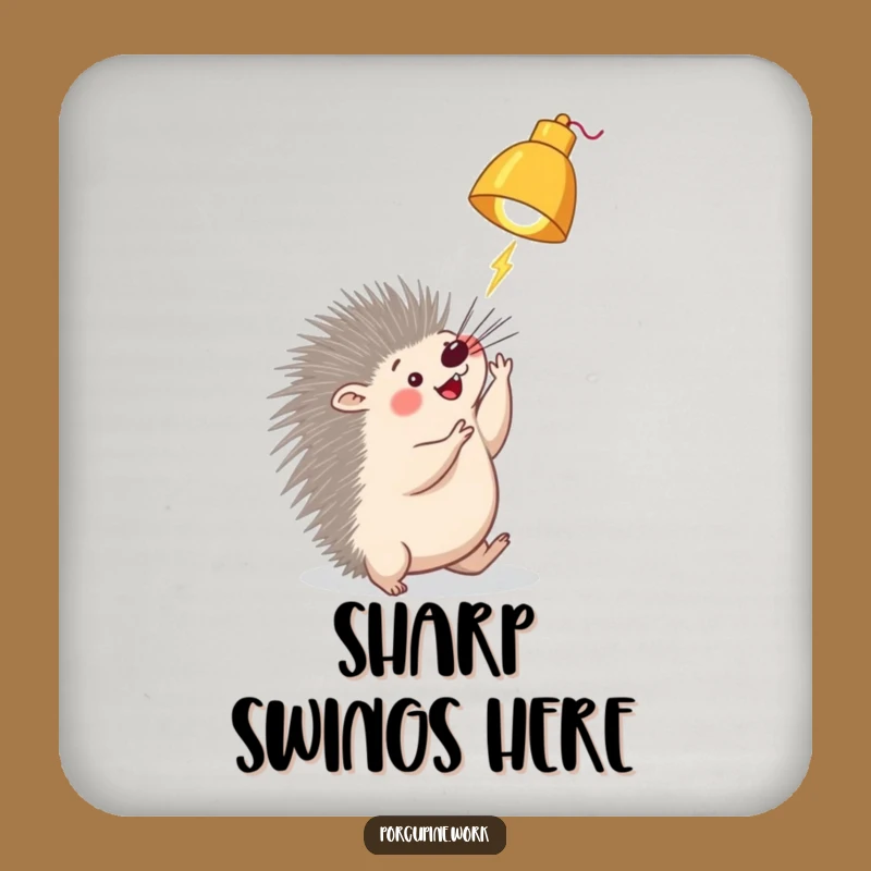 Funny Porcupine Lamp Drink Coaster: Protect Surfaces with This Hilarious Playful Art!