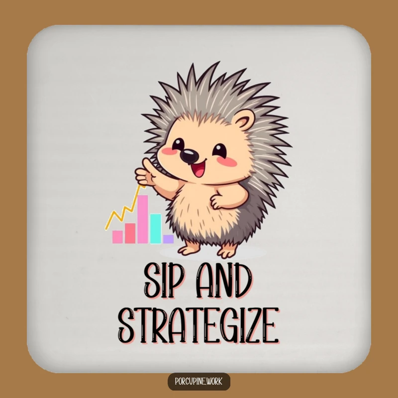 Funny Graph Pointer Porcupine Coaster: Protect Surfaces with Insight, Funny Gift!