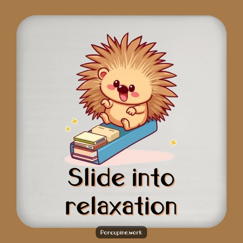 Funny Porcupine Office Ramp Coaster - Protect Surfaces with Hilarious Art