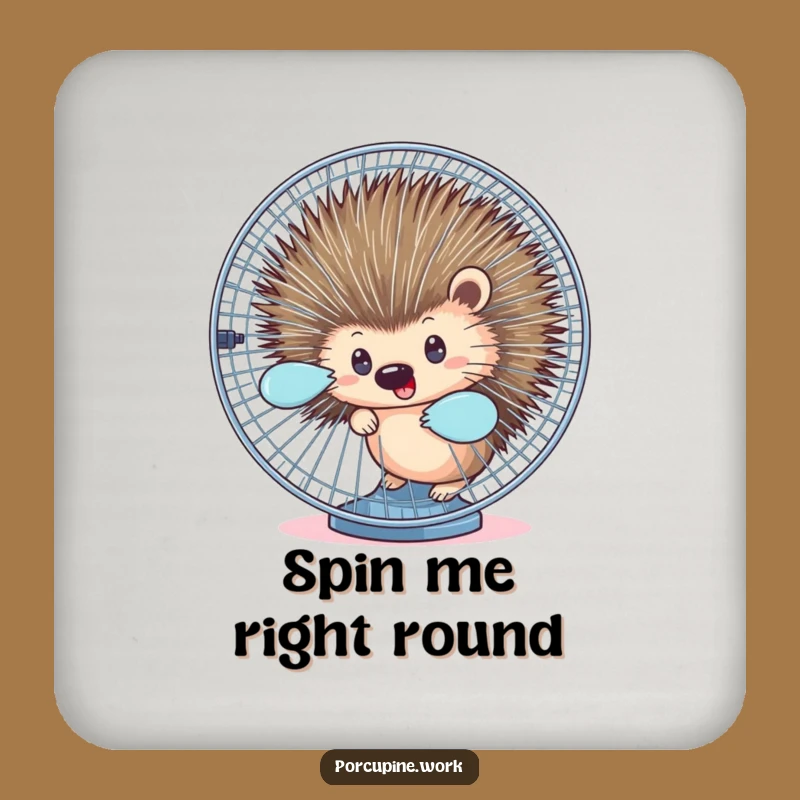 Funny Porcupine Fan Drink Coaster: Protect Surfaces with Quirky Cool