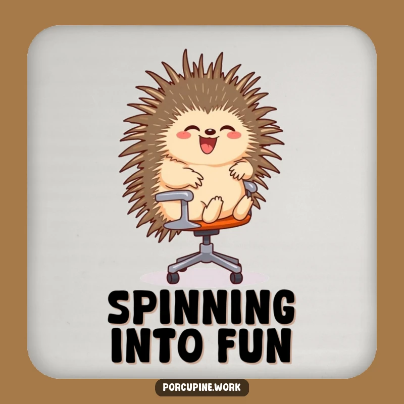 Funny Porcupine Office Chair Coaster - Protect Surfaces with Hilarious Speed