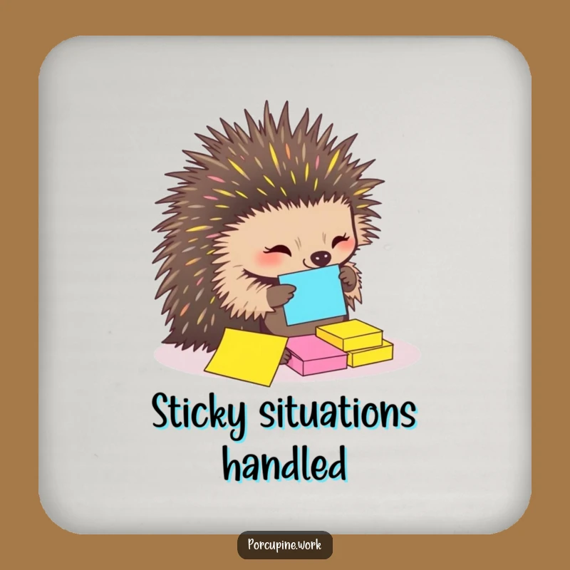Funny Porcupine Drink Coaster: Quilled Organizer's Table Saver, Hilarious Housewarming Gift