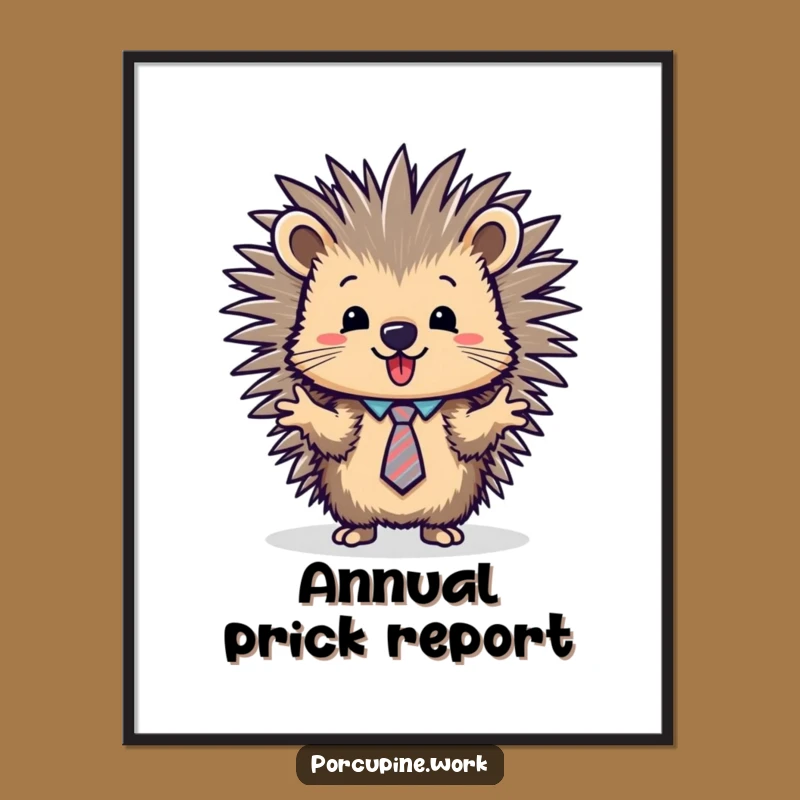 Funny Presentation Porcupine Poster: Hilarious Wall Art for the Ambitious Professional