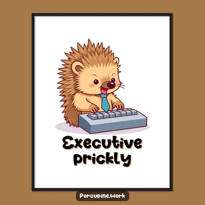 Funny Porcupine Office Poster - Professional Prickly Wall Art Gift
