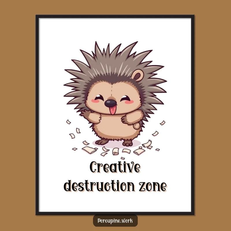 Funny Mischief Porcupine Poster: Art That Celebrates Fun