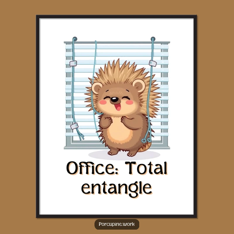 Funny Porcupine Blinds Poster - Hilarious Wall Art for Office Decor!