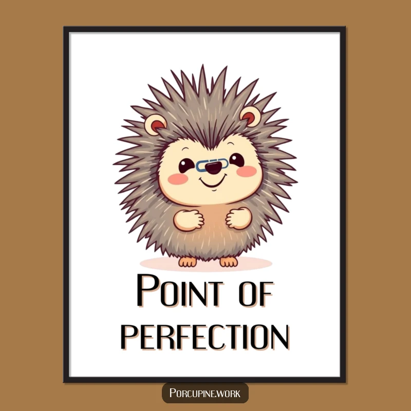 Funny Porcupine Paperclip Poster - Hilarious Wall Art for Offices